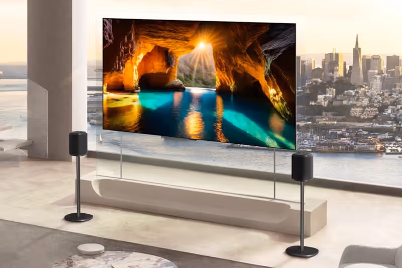 The TV has disappeared. The "LG W6 Wallpaper TV" is magic that pastes pure imagery onto your wall.