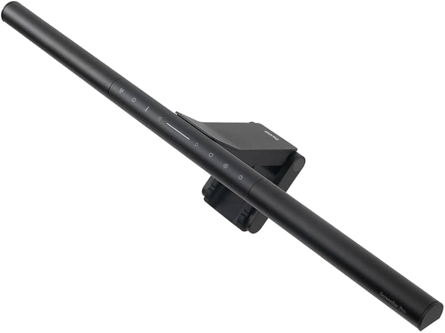 That eye strain might not be your monitor's fault. The "BenQ ScreenBar Pro" is the ultimate desk lighting solution.