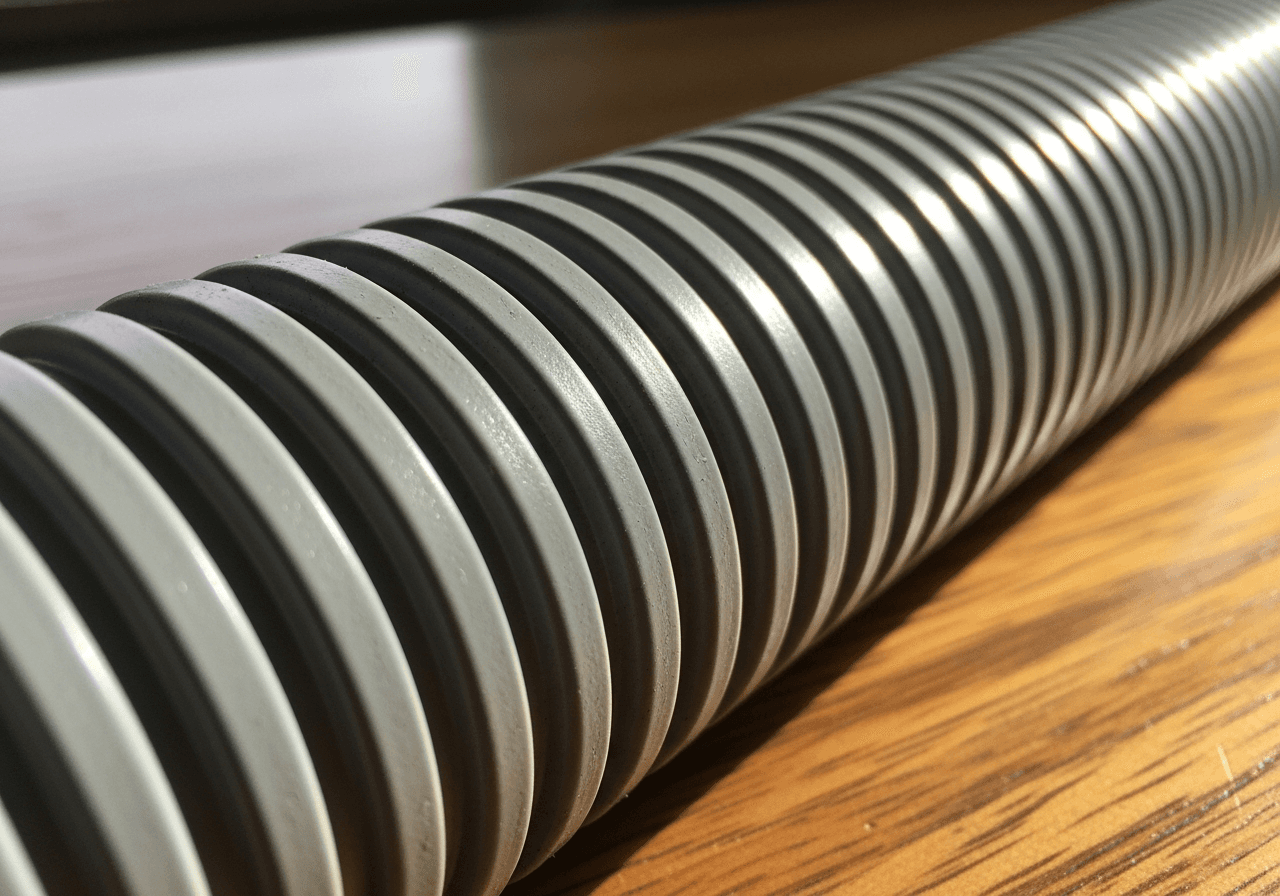 Close-up of a corrugated tube toy
