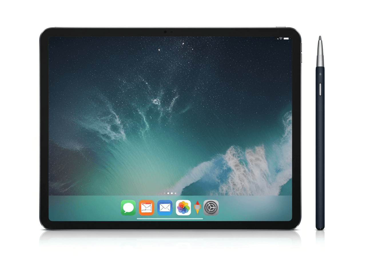 A finger tapping a colorful pad on an iPad screen